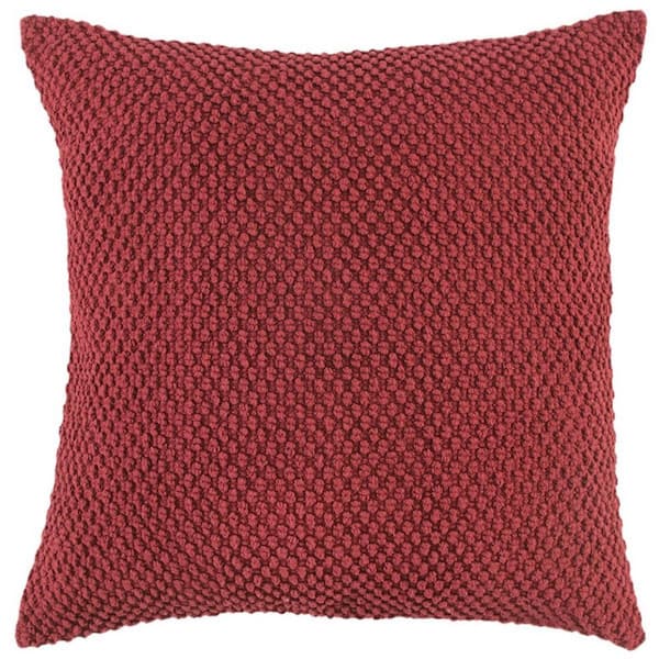 HomeRoots Merlot Solid Polyester 20 in. x 20 in. Throw Pillow