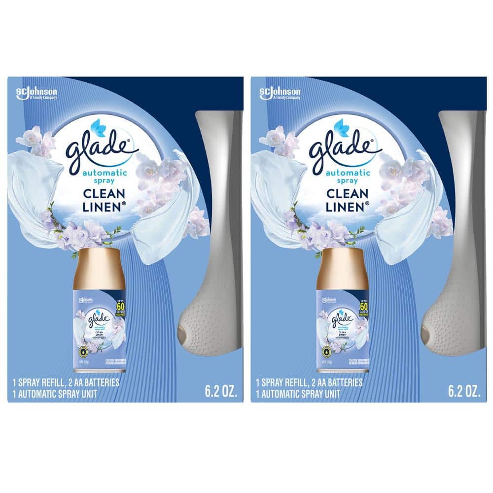 Glade 6.2 oz. Clean Linen Starter Kit Automatic Air Freshener (2-Pack  Combo) 310916 - The Home Depot