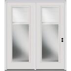 63 in. x 81.75 in. Clear Low-E Glass Internal Blinds Primed Fiberglass Prehung Left Hand Full Lite Stationary Patio Door