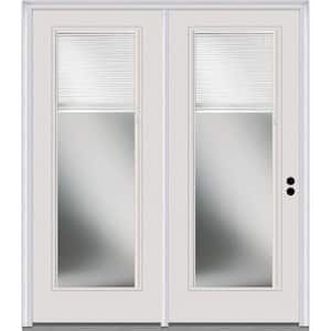 75 in. x 81.75 in. Clear Low-E Glass Internal Blinds Primed Fiberglass Prehung Left Hand Full Lite Stationary Patio Door