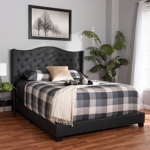 Baxton Studio Alesha Charcoal Gray Full Bed 149 8932 HD The Home