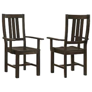 Calandra Vintage Java Slat Back Arm Chairs Set of 2