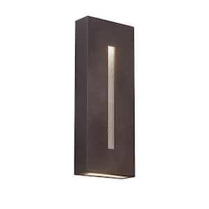 Tao 18 in. Bronze Integrated LED Outdoor Wall Sconce, 3000K