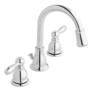Mandouri 8 in. Widespread Double-Handle LED High-Arc Bathroom Faucet in Polished Chrome