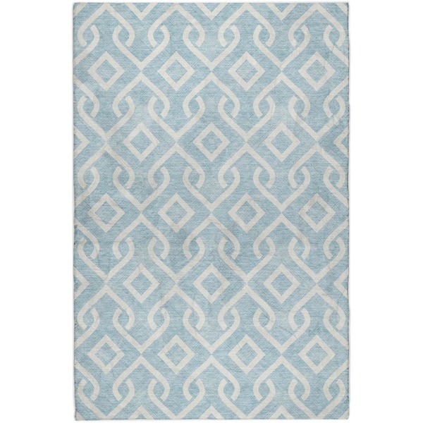 Dream Shag Premium Machine Washable Abstract ADS621 Sky 9 ft. x 12 ft. Area Rug