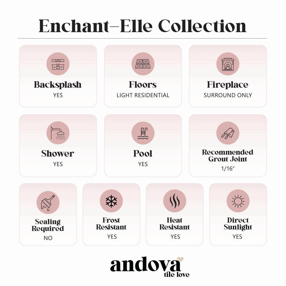Enchant-Elle 4" x 12" Matte Blue Glass Subway Tile