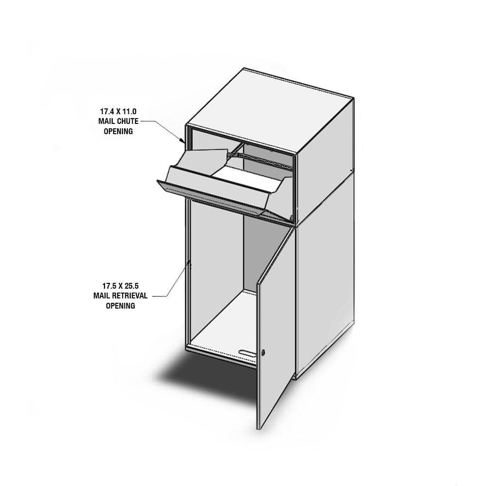 Black Steel Lockable Secure Collection Unit with Tote