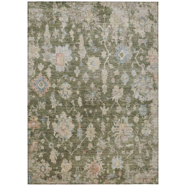 Chantille Machine Washable Indoor/Outdoor Abstract ACN2355 Olive 9 ft. x 12 ft. Area Rug