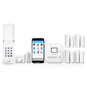 Wireless Home Alarm Kit No Monthly Fees with Hub, Door Window Sensors, Motion Sensor, Keypad and Keyfob (8-Piece)