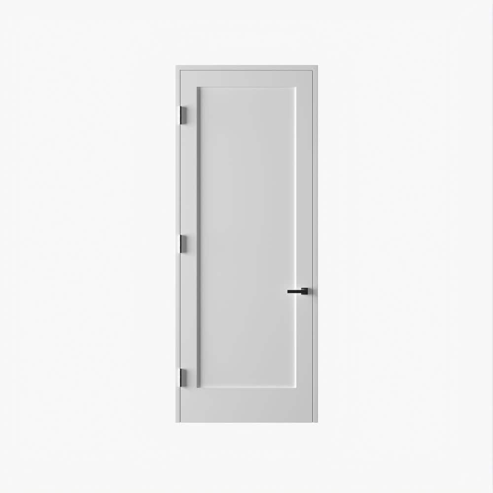 24 in. x 96 in. Left-Handed Solid Core Primed White Composite Single Pre-hung Interior Door Matte Black Hinges price history on PriceWatchPro