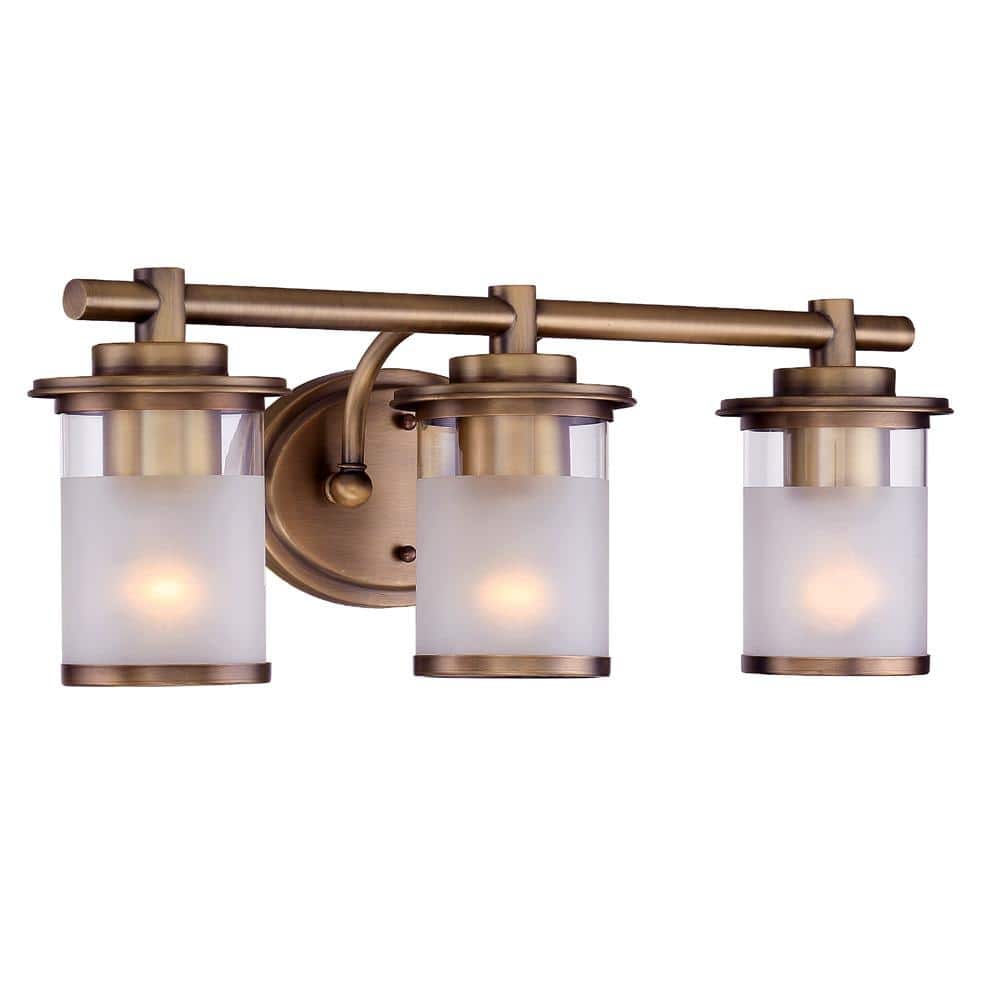 Essence Dimmable 3-Light Vanity Wall Light in Old Satin Brass