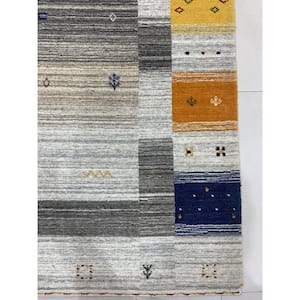 Multi 9 ft. x 12 ft. Hand Knotted Wool Transitional Gabbeh Area Rug