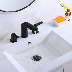 8 in. Widespread 2-Handle Vantity Sink Bathroom Faucet in Black