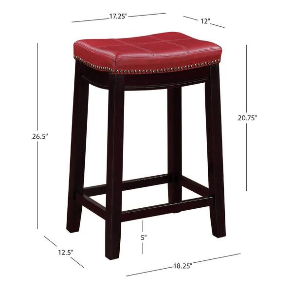 linon linden boulevard claridge barstool in red