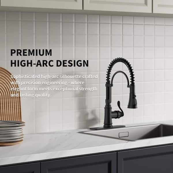 Single-Handle Pre-Rinse Spring Pull Down Sprayer Kitchen Faucet with Power Clean in Spot Resist Stainless