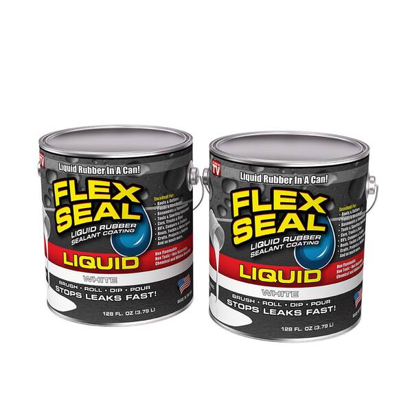 FLEX SEAL FAMILY OF PRODUCTS Flex Seal Liquid White 1 Gal. Liquid Rubber Sealant Coating (2-Piece)