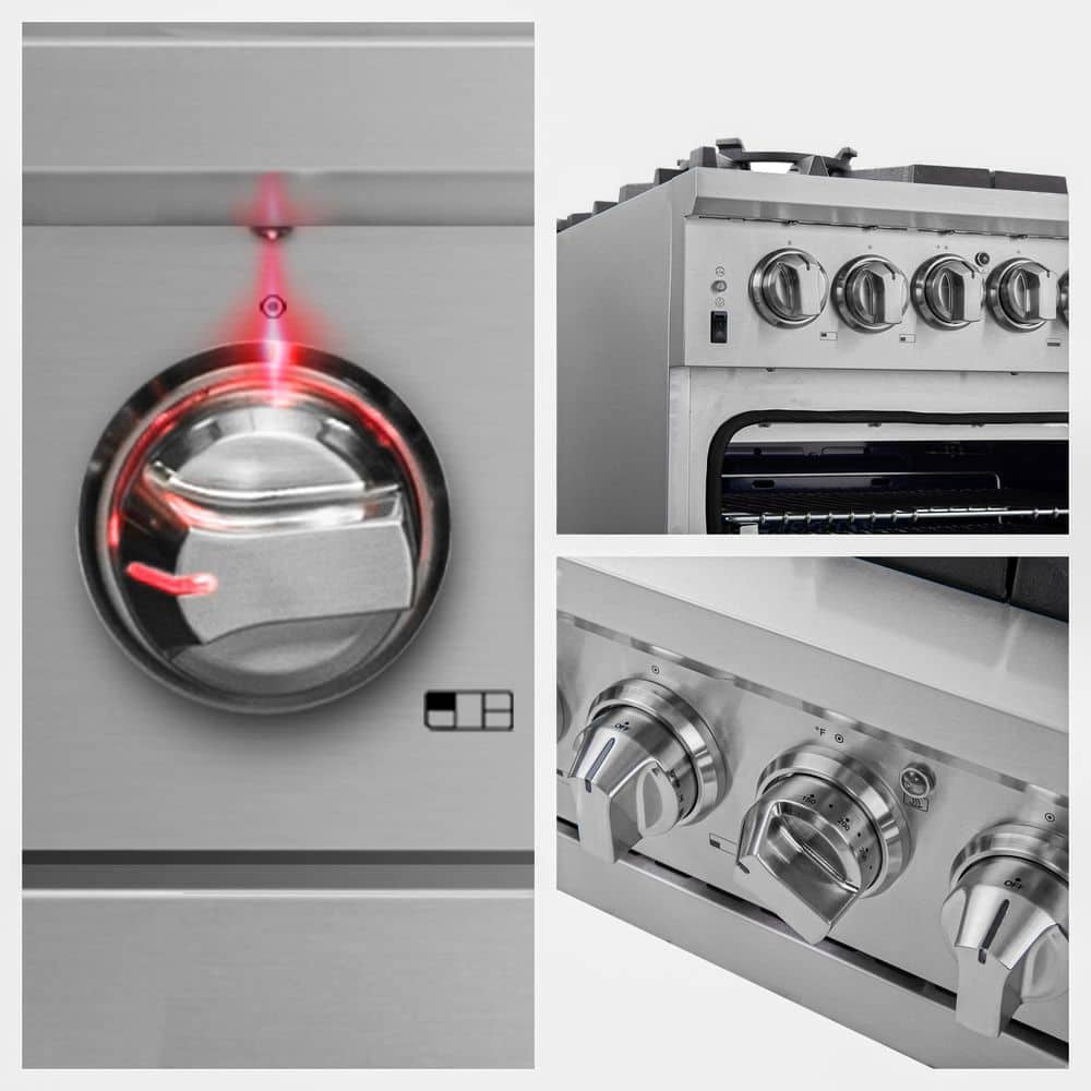 36" Stainless Steel Dual-Fuel Freestanding Gas Range