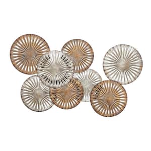 28 in. x 1 in. Beige Metal Rustic Abstract Wall Decor