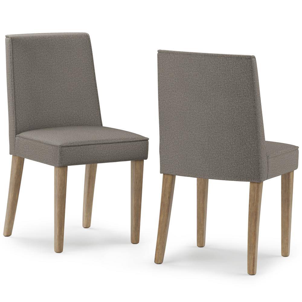 Elegant Taupe Rubberwood Upholstered High-Back Side Chair