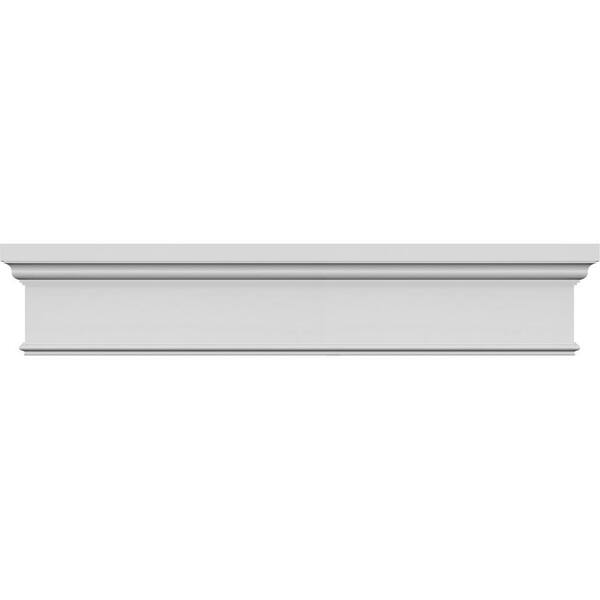 Ekena Millwork 7/8 in. x 65 in. x 13-3/4 in. Polyurethane Standard Crosshead Moulding