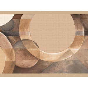 Falkirk Dandy II Brown Beige Tan Circles Abstract Peel and Stick Wallpaper Border