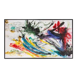 Spring Emerges Abstract Floater Frame Wall Art 74 in. x 42 in.