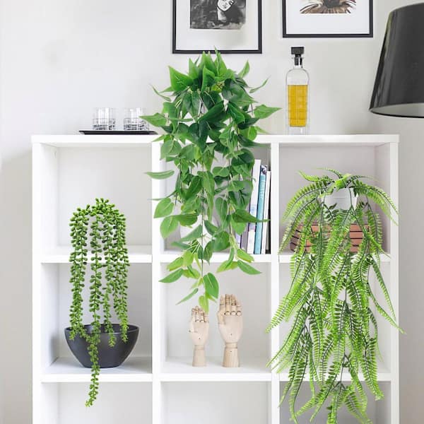 Unbranded 31.5 in. H Hanging Plant Fake Hanging Plants with Pots,  Artificial Hanging Plant with Pots 4-Pack AVRJPLD7