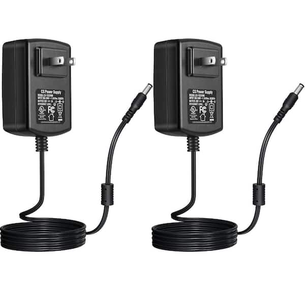 2 pack 12V 3A DC converter adapter with 5.5mm x 2.1mm plug for LED IR illuminator and camera accessories