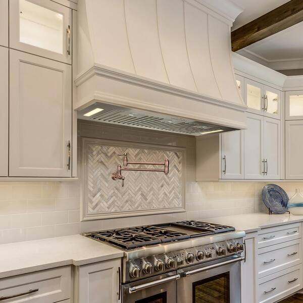 Joeaonz 20/30/36 Inch Insert Range Hood - 800CFM Built-in Kitchen Vent With 3-Speed Fan & LEDs (Stainless Steel)