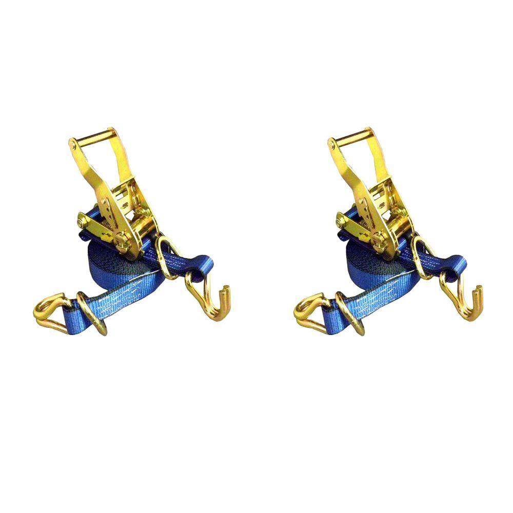 1 in. x 16 ft. Ratchet Tie-Down Strap with 3000 lbs. D-Ring Hook (2-Pack) price history on PriceWatchPro