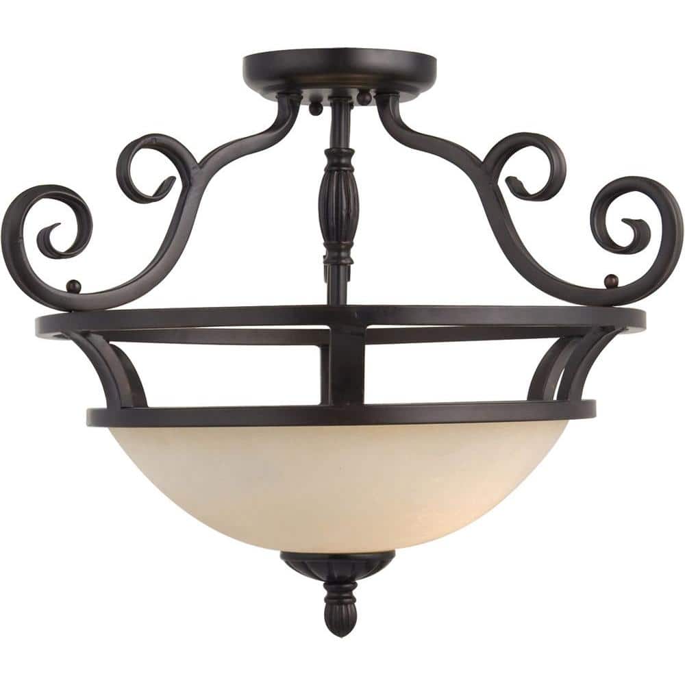 Manor 2-Light Oil-Rubbed Bronze Semi-Flush Mount Light price history on PriceWatchPro