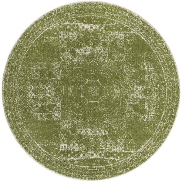 Unique Loom Bromley Wells Green 8 ft. Round Area Rug 3144316 - The Home ...