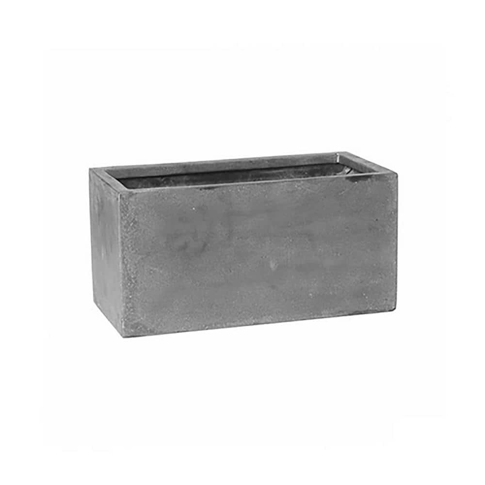 Vasesource Carlo 8 in. x 8 in. x 16 in. Gray Fiberstone Planter