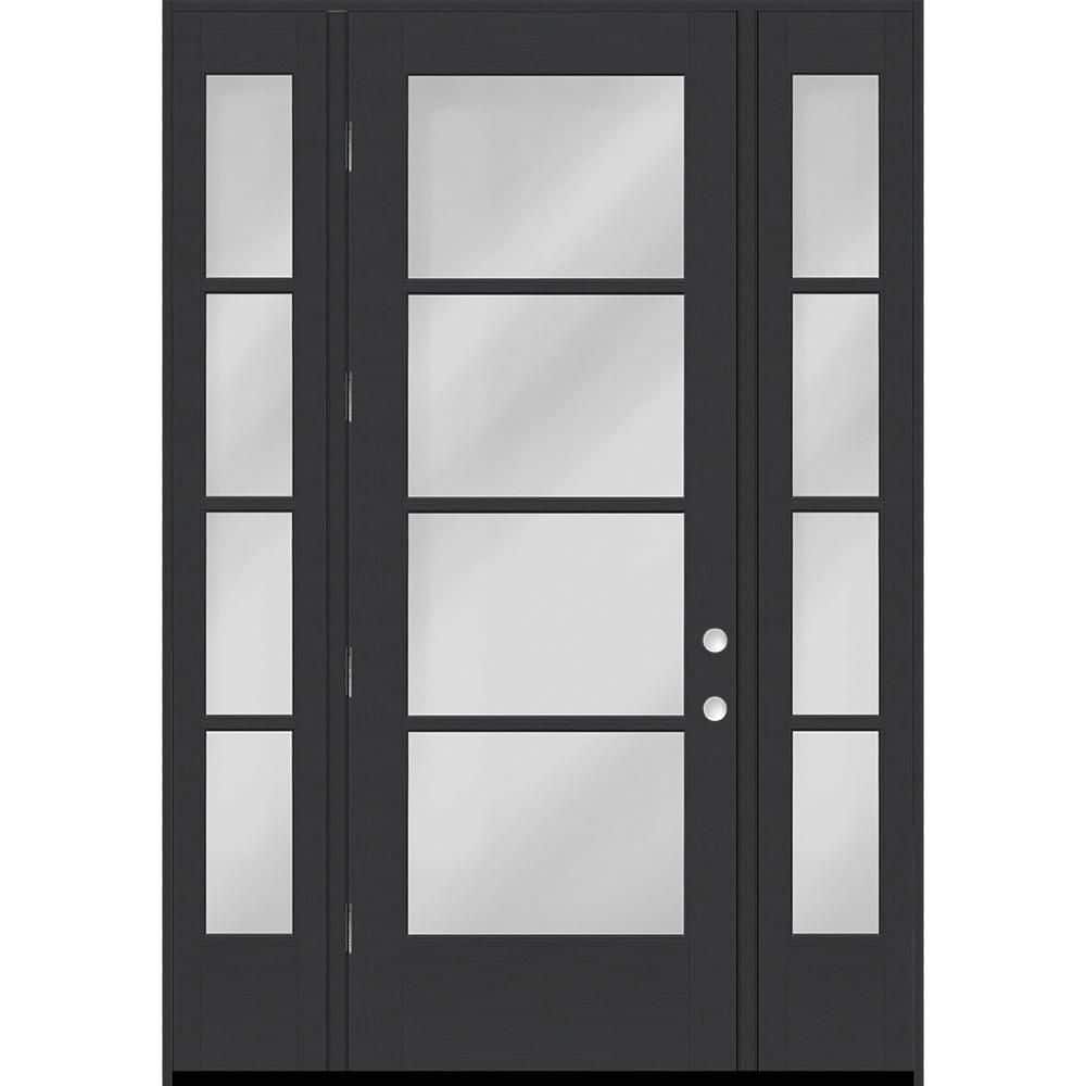 Legacy 68in. x 96in. Icon 4-Lite Modern ClearGlass RHOS Black Fiberglass Prehung Front Door w/2-14in. SL 4-9/16in. Jamb price history on PriceWatchPro