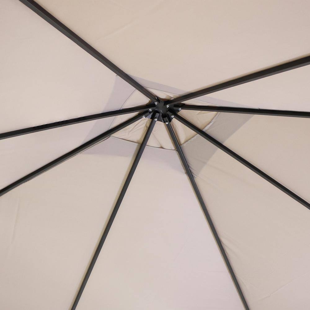 Gray 10' x 10' Steel Gazebo with Weather-Resistant Polyester Top