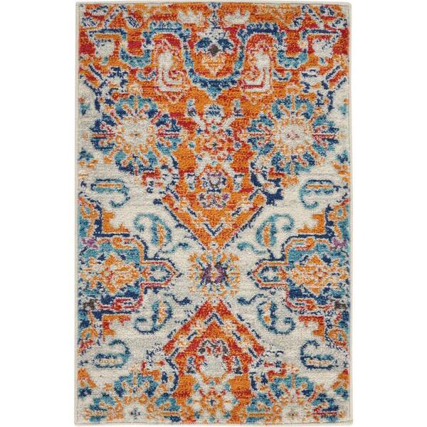 Nourison Passion Multicolor doormat 2 ft. x 3 ft. Persian Modern Area Rug