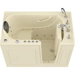 Safe Premier 52.3 in. x 60 in. x 30 in. Right Drain Walk-in Air and Whirlpool Bathtub in Biscuit