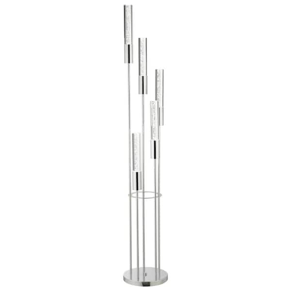 Finesse Decor Sparkling 67 " height Chrome Crystal LED Floor Lamp 5 Light