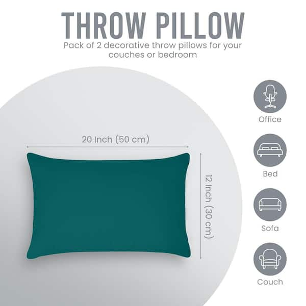 Afoxsos 12 x 20 Outdoor Couch Cushion Insert Throw Pillows Pack of 2