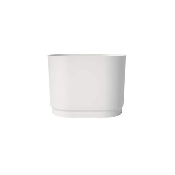 39.4 in. x 22.6 in. Stone Resin Freestanding Soaking Bathtub in White