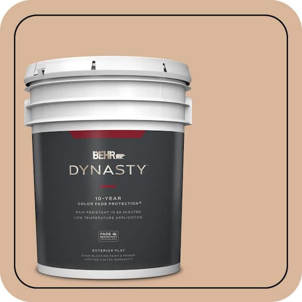 BEHR DYNASTY 5 gal. #ECC-40-1 Canewood Flat Exterior Stain-Blocking Paint & Primer