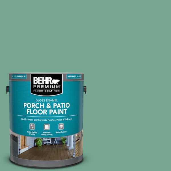 BEHR PREMIUM 1 gal. #M420-5 Free Green Gloss Enamel Interior/Exterior Porch and Patio Floor Paint