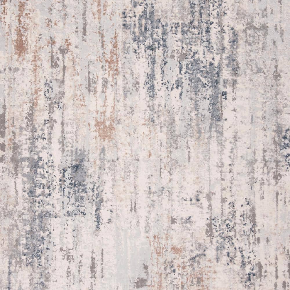 Invista 6'7" Square Gray and Cream Abstract Area Rug