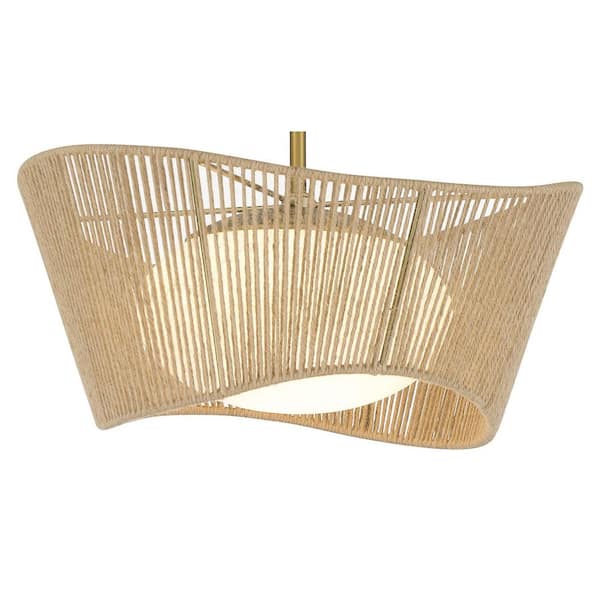 Minka Lavery Key Largo 16 in. 1-Light Soft Brass Semi-Flush Mount