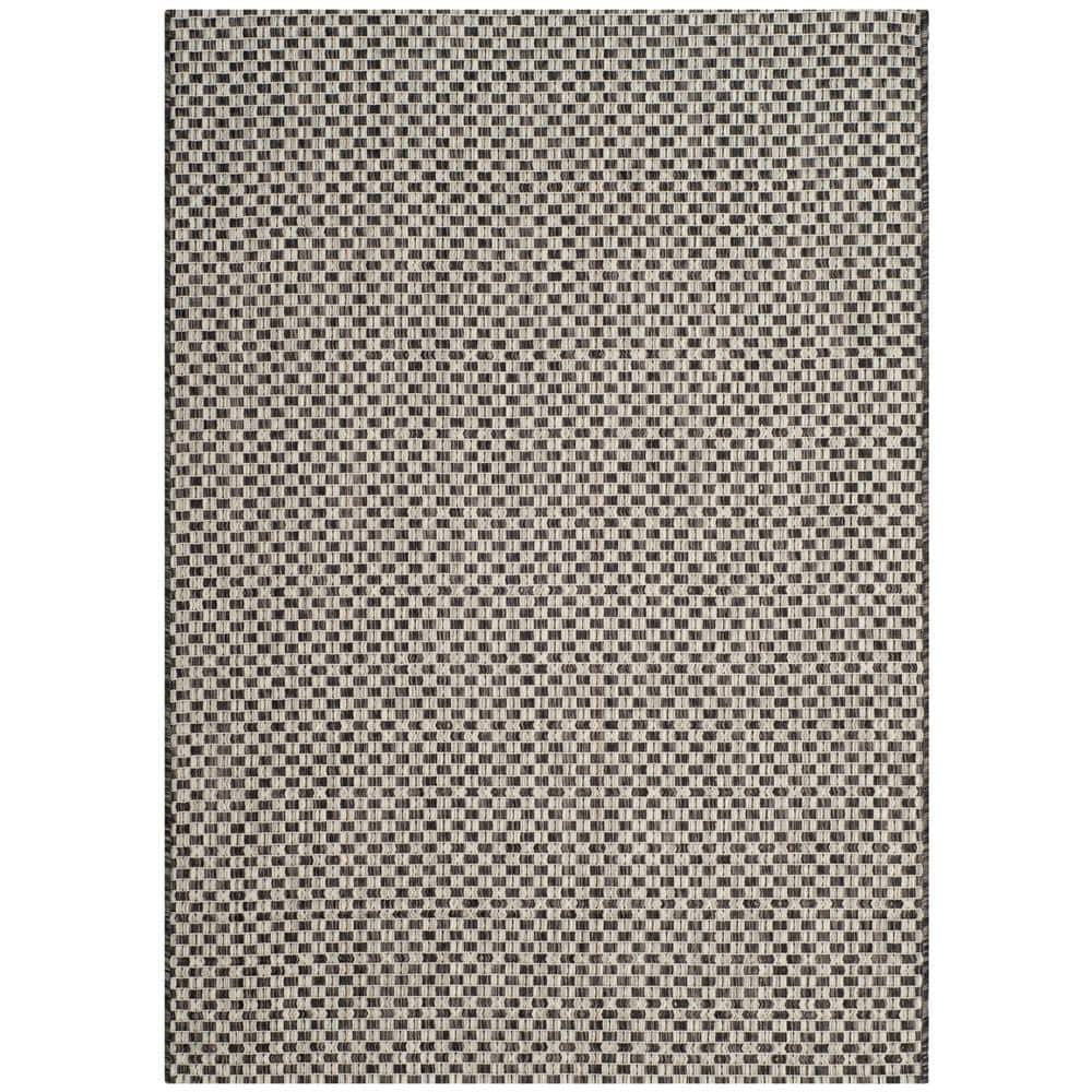 Gray Rectangular Synthetic Easy Care Indoor/Outdoor Rug
