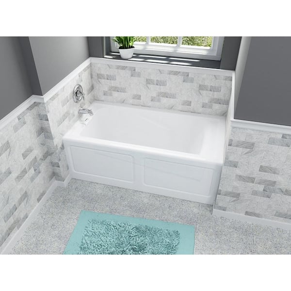 Left Drain Soaking Tub, Standard Bathtub Drain Dimensions