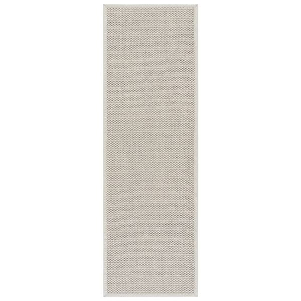 Natural Fiber 2 ft. x 8 ft. Marble/Beige Casual Basketweave Texture Runner Rug