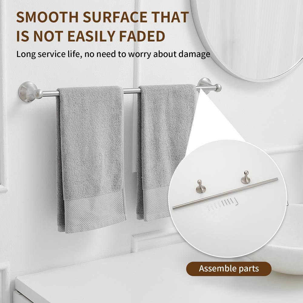 Brushed Nickel 24-Inch Wall Mounted Towel Bar