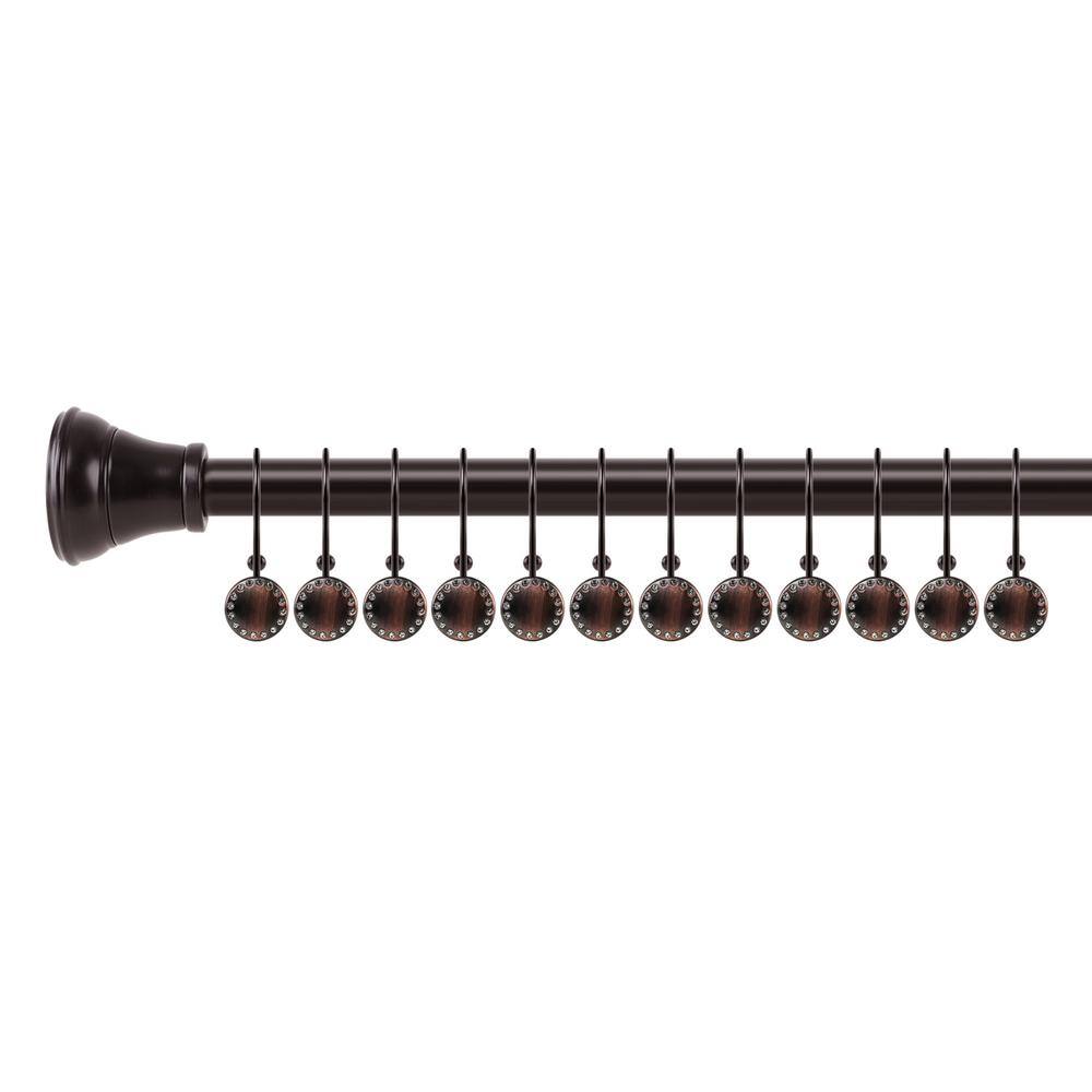 Oil Rubbed Bronze Zinc Double Shower Curtain Hooks