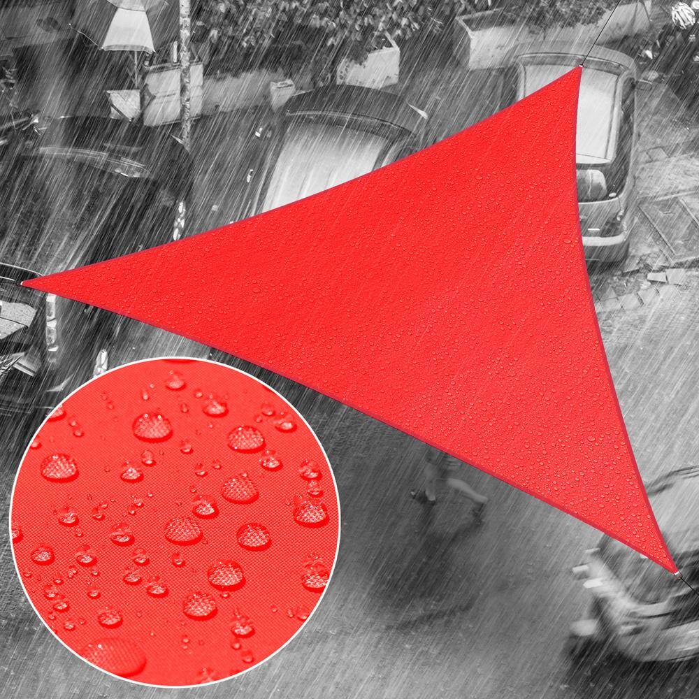 Red Waterproof High-Density Polyethylene Triangle Shade Sail